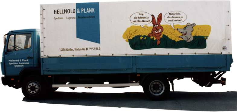 Biodiesel-betriebener LKW bei Hellmold und Plank, 1997